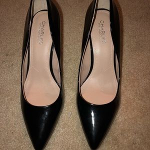 Black pointed high heels SIZE 10
